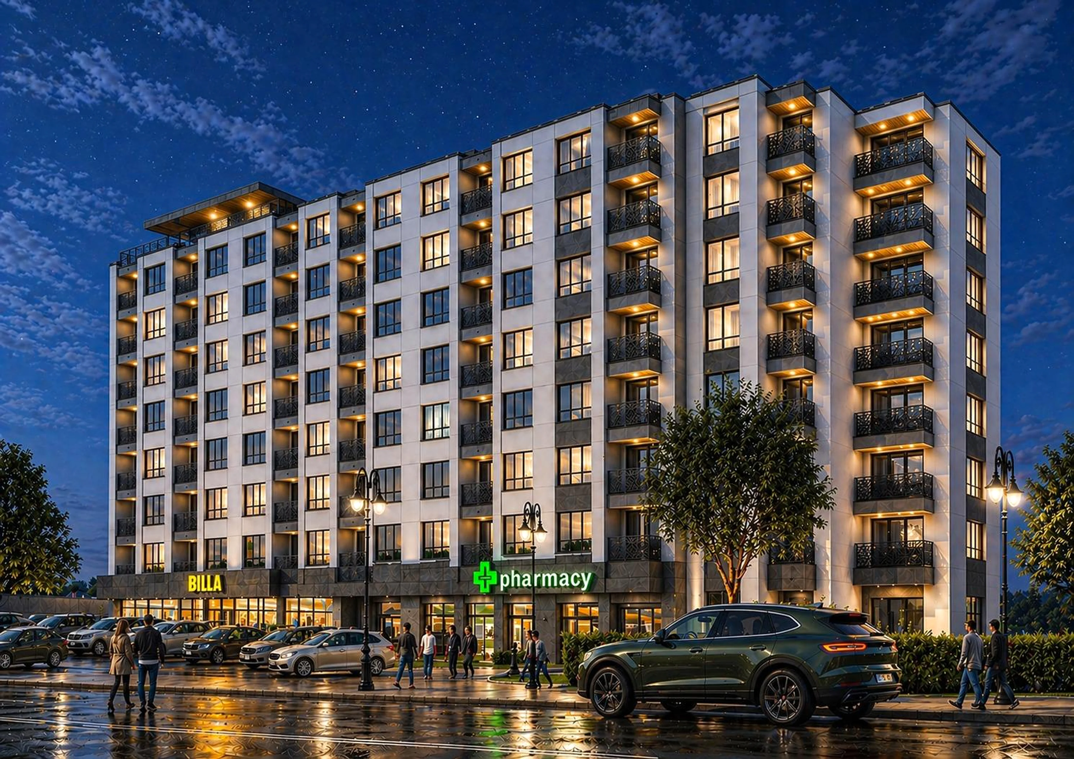 Night facade visualization of LG Comfort Residence