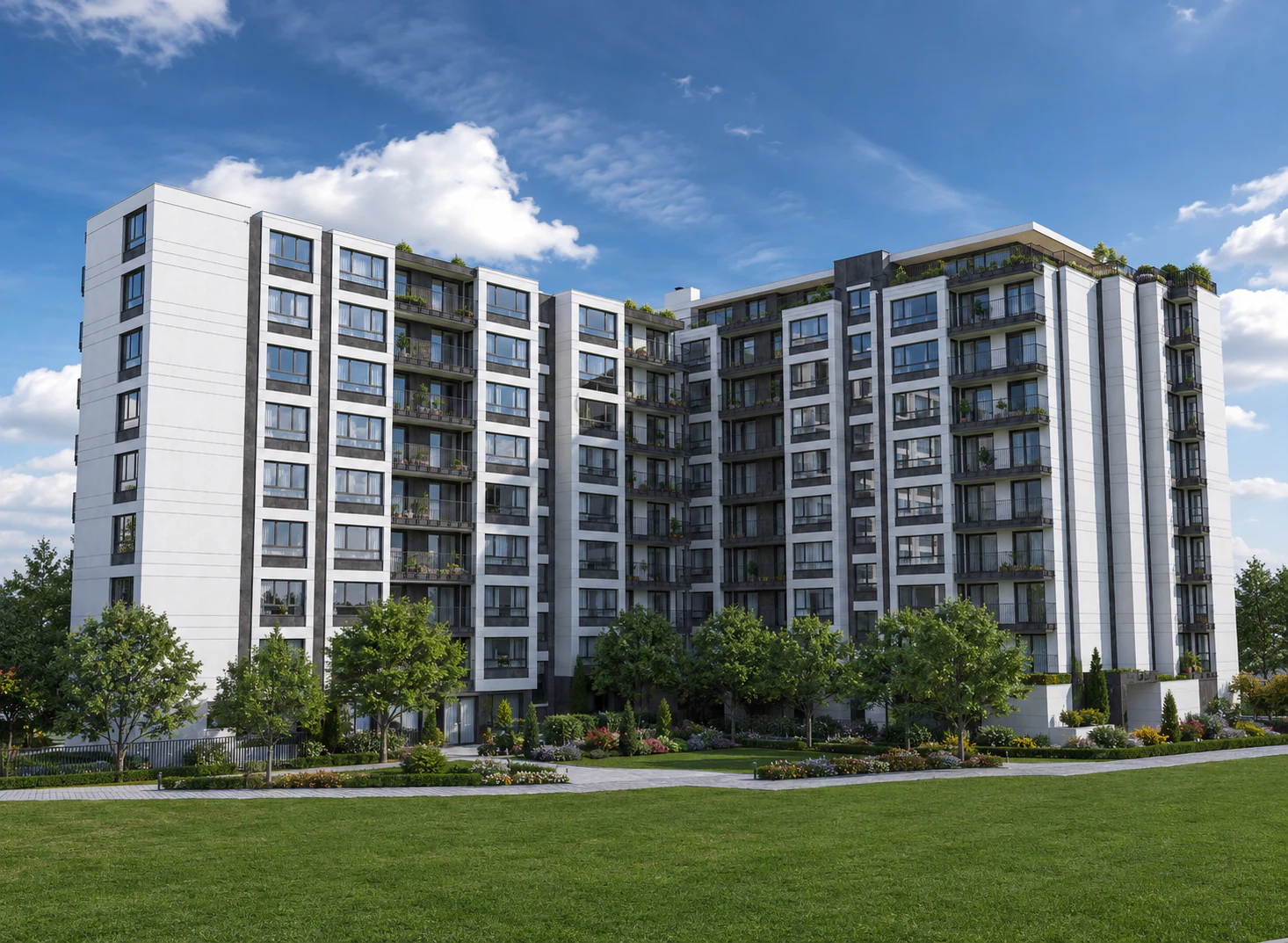 Дневен изглед към LG Comfort Residence от озеленената градина